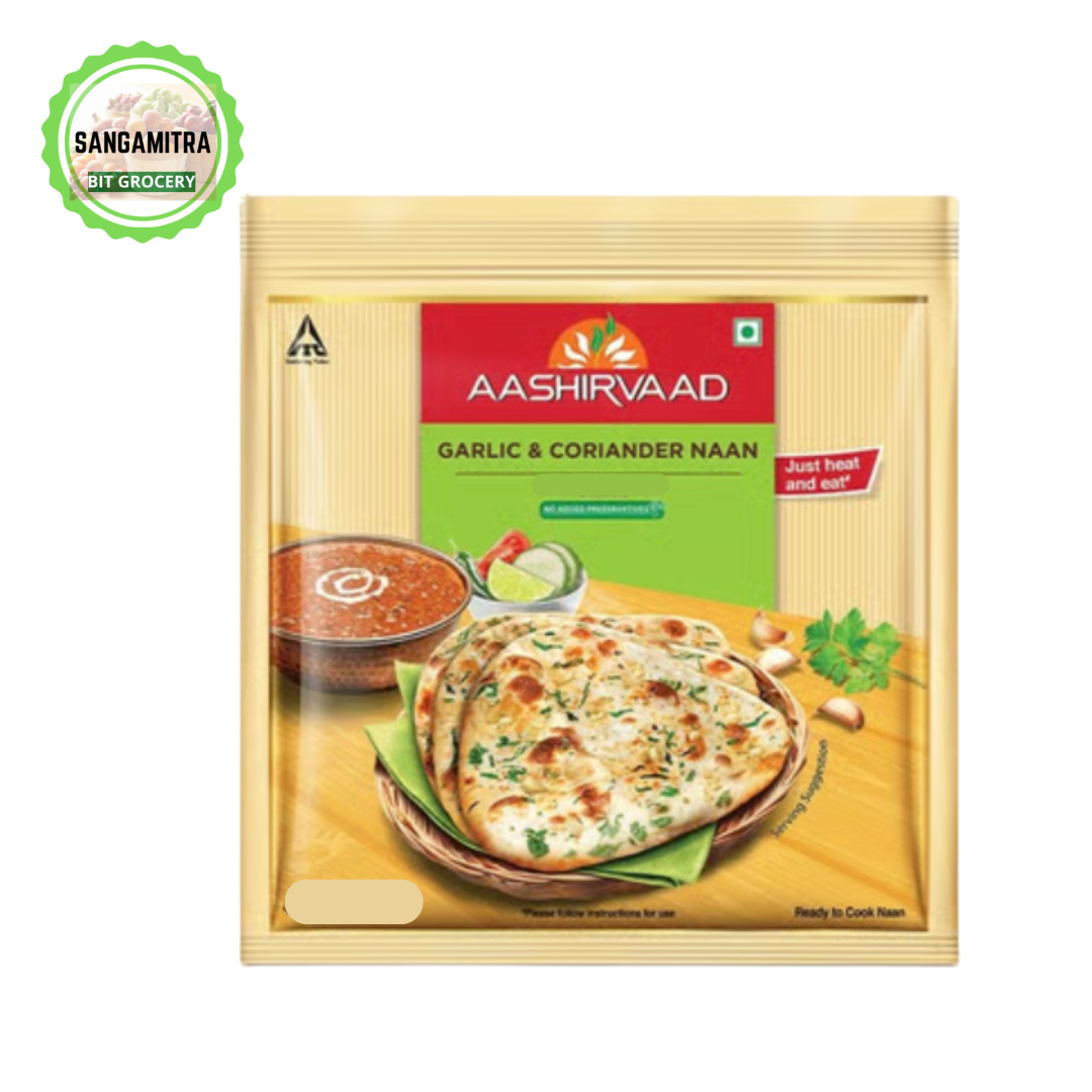 Aashirvaad Garlic & Coriander Naan (15 pieces) 400g