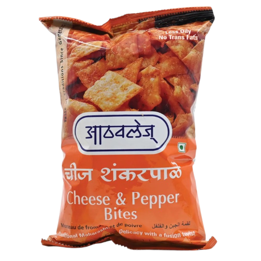 Athavales Cheese & Pepper Bites (Shankarpali) 200g